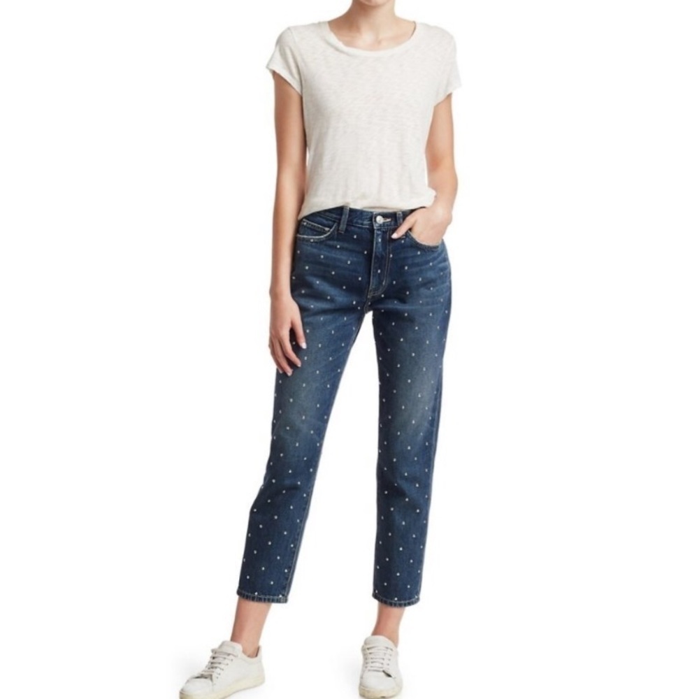 Current/Elliot The Vintage Studded Slim Crop Jeans